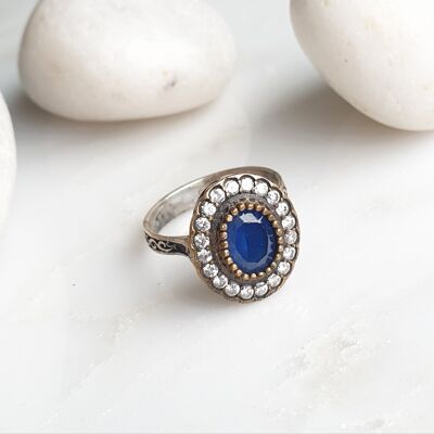 Anello in argento 925 blu Safiyeh (SN850)