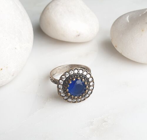 Sultanzadeh Blue 925 Silver Ring (SN864)