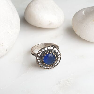 Sultanzadeh Blue 925 Silver Ring (SN864)