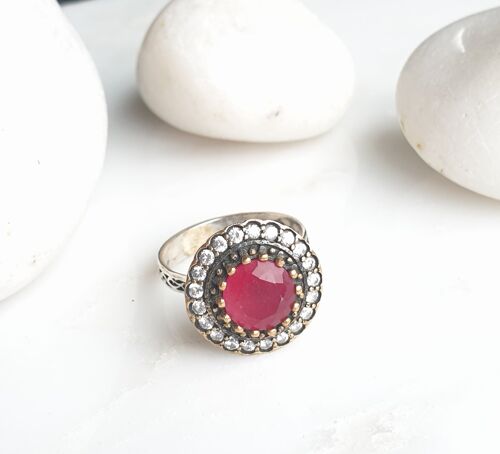 Sultanzadeh Red 925 Silver Ring (SN865)