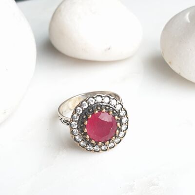 Sultanzadeh Red 925 Silver Ring (SN865)