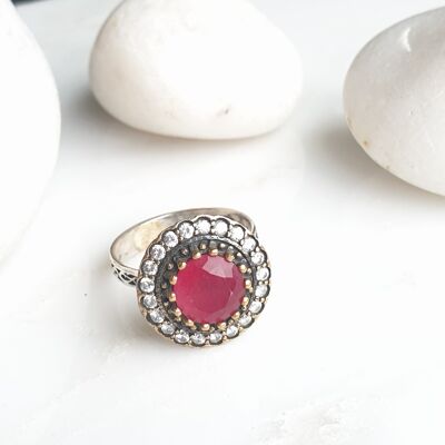 Sultanzadeh Red 925 Silver Ring (SN865)