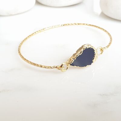 Bracciale rigido in agata blu a goccia (SN879)