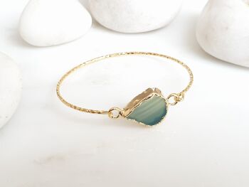 Bracelet en Agate Verte Larme (SN881)