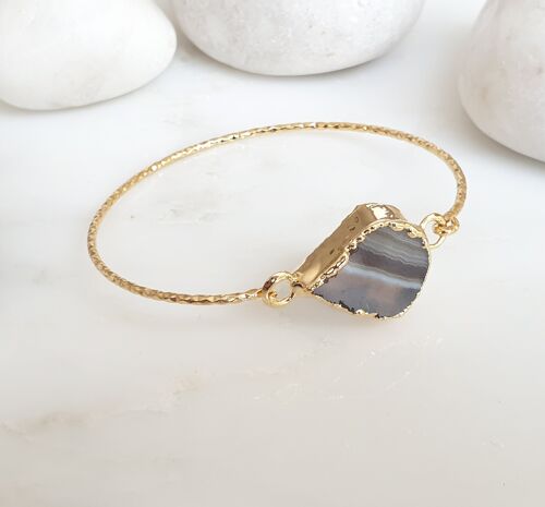 Black and White Agate bangle (SN882)