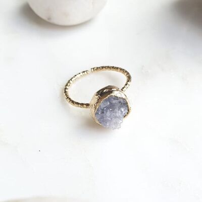 Grey Druzy ring (SN893)