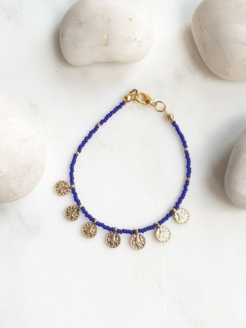 Minimalist Blue Coin Bracelet (SN896)