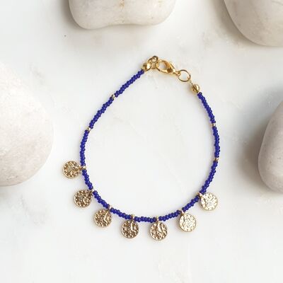 Bracelet pièce bleue minimaliste (SN896)
