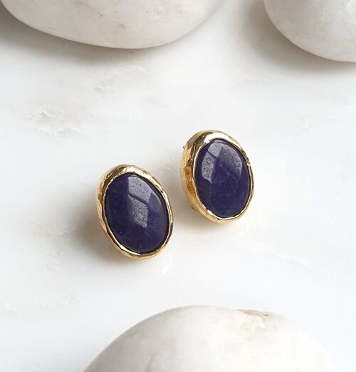 Purple Oval  Studs (SN913)