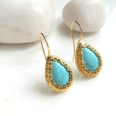 Boucles d'oreilles Turquoise Sevdeh (SN915)