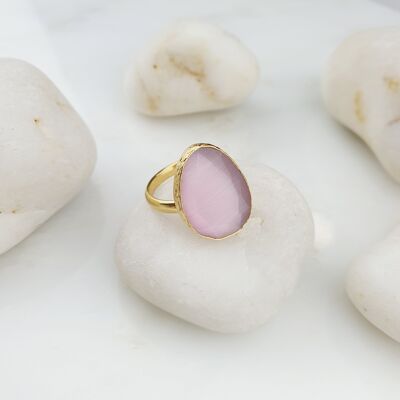 Anello occhio di gatto rosa (SN918)