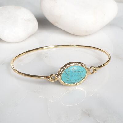 Oval Turquoise bangle (SN926)