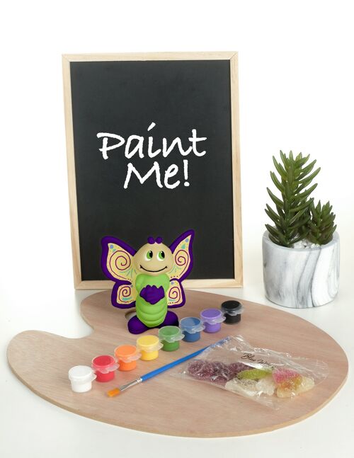 Paint Your Own Ceramic Butterfly Kit with paints and Vegan Jellies