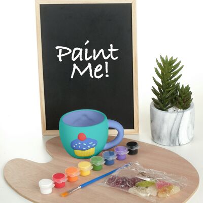 Paint Your Own Ceramic Cupcake Mug Kit with Acrylics and Vegan Jellies