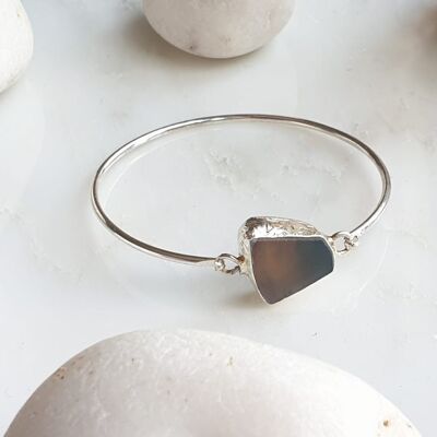 Agate silver plated bangle (SN951)