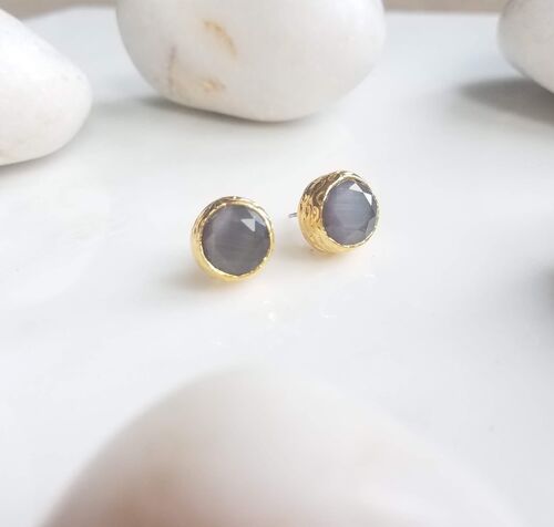 Grey Cat's Eye Studs (SN970)