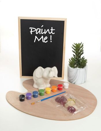 Peignez votre propre kit d'éléphant en céramique avec des peintures et des gelées végétaliennes 1