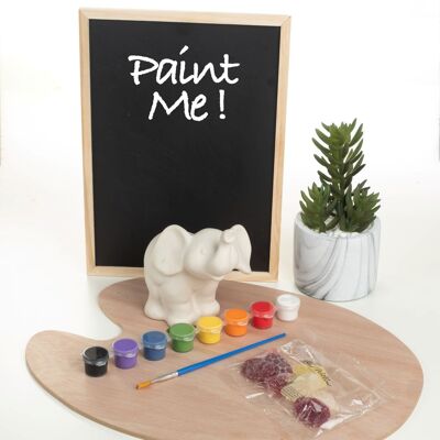 Dipingi il tuo kit di elefante in ceramica con vernici e gelatine vegane