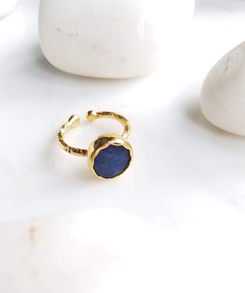 Zehra Blue Jade one stone ring (SN988)