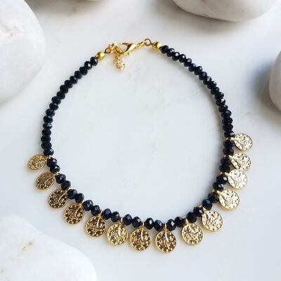 Multi Coin Anklet - Black (SN991)