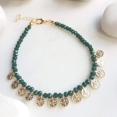 Multi Coin Anklet - Green (SN994)
