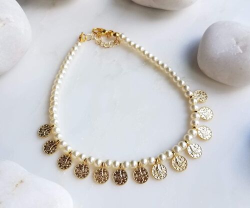 Multi Coin Anklet - Pearl (SN996)