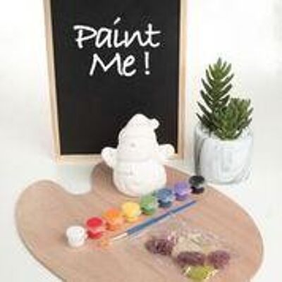 Dipingi il tuo kit pupazzo di neve in ceramica con vernici e gelatine vegane