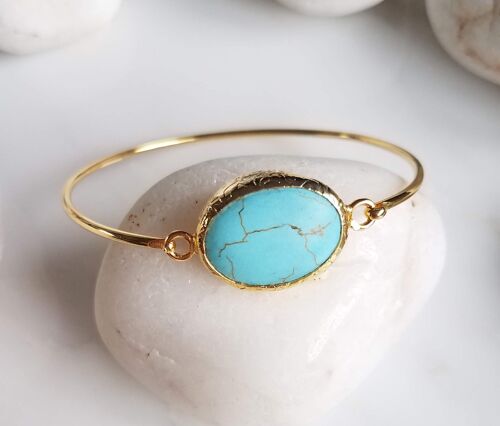 Turquoise One Stone Bangle (SN1001)