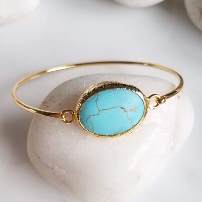 Turquoise One Stone Bangle (SN1001)