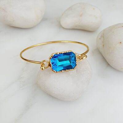 Bracelets à quartz en cristal à facettes - Bleu clair (SN1005)