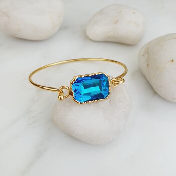 Bracelets à quartz en cristal à facettes - Bleu clair (SN1005) 1