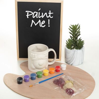 Malen Sie Ihr eigenes Keramik-Rentierbecher-Kit mit Farben und veganen Gelees