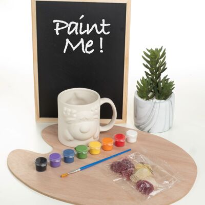 Peignez votre propre kit de tasse de renne en céramique avec des peintures et des gelées végétaliennes