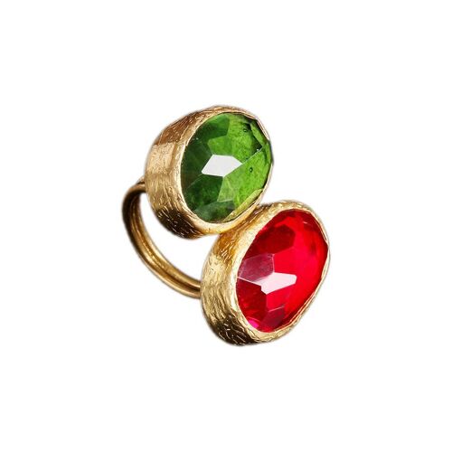 Mihrishah Red And Green Ring (SN1016)