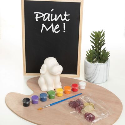 Paint Your Own Ceramic Dog Kit with paints and Vegan Jellies