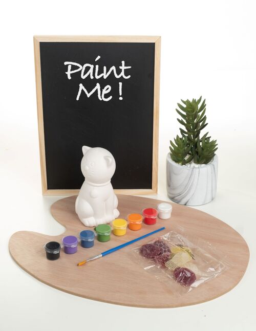 Paint Your Own Ceramic Cat Kit with paints and Vegan Jellies