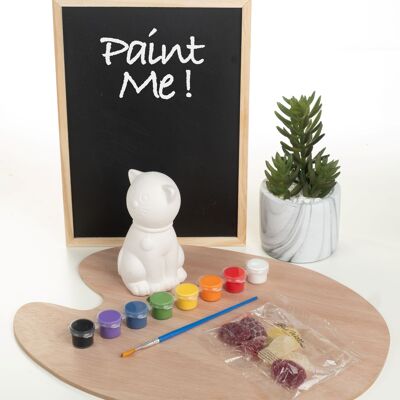 Paint Your Own Ceramic Cat Kit with paints and Vegan Jellies