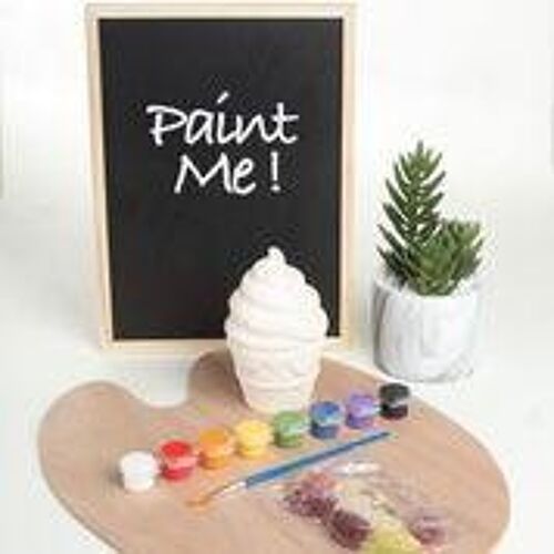 Paint Your Own Ceramic Ice Cream Kit with paints and Vegan Jellies