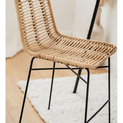 Junior rattan and metal chair JAVA
