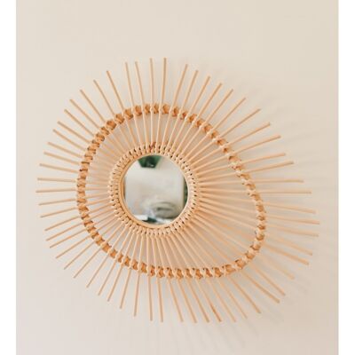 Espejo rattan natural ovalado 75cm MATA