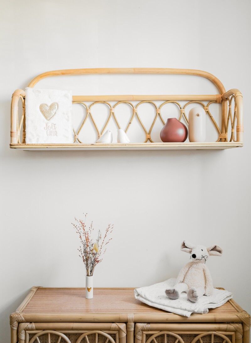 Wandregal aus natürlichem Rattan JUNI