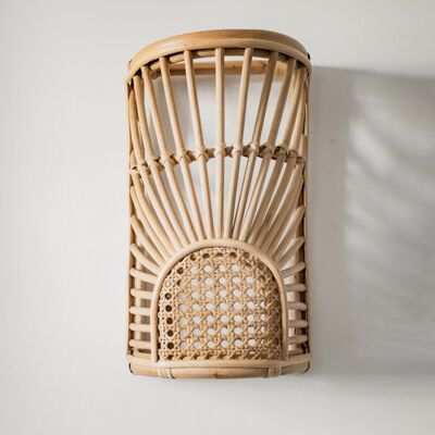 FLORES rattan and caning wall light