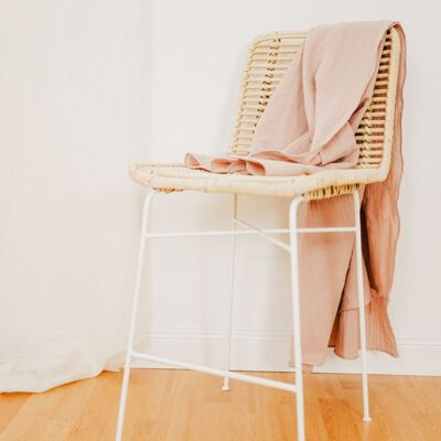 Sgabello Junior in rattan naturale JAVA BLANC