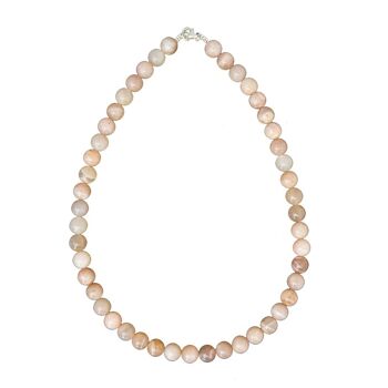 Collier Héliolite - Pierres boules 10mm - 48 cm- Fermoir or 2