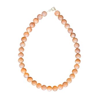 Collier Héliolite - Pierres boules 12mm - 42 cm- Fermoir or 2