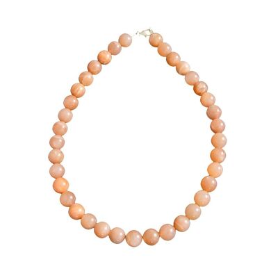 Collar de heliolita - Piedras bola de 12 mm - 48 cm - Cierre de oro