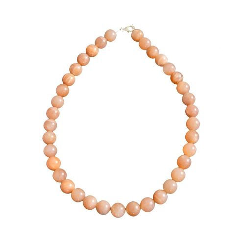 Collier Héliolite - Pierres boules 12mm - 56 cm- Fermoir or