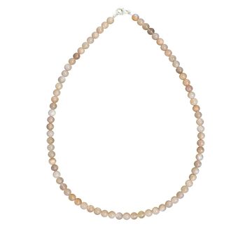 Collier Héliolite - Pierres boules 6mm - 78 cm- Fermoir or 1