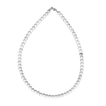 Collier Howlite - Pierres boules 6mm - 39 cm- Fermoir or 2