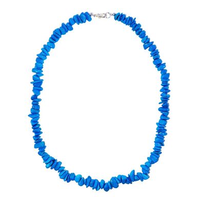 Halskette aus blauem Howlith - Barock - 45 cm